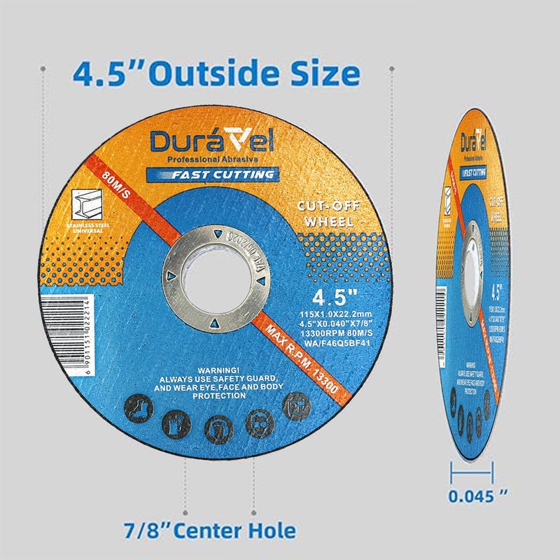 Duravel Professional Cut Off Wheel - 4.5" Fast Cutting Disc for Angle Grinder (10 Pack) - Image 5